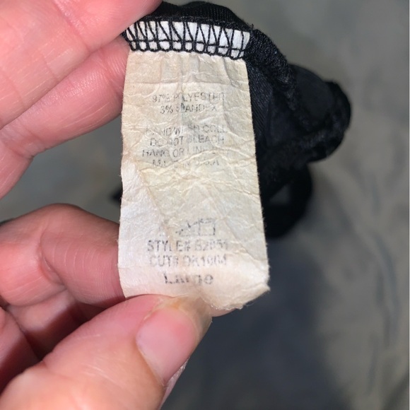 Naked wardrobe velvet Black Striped Bodysuit scoop neck sleeveless  size large - Picture 4 of 5